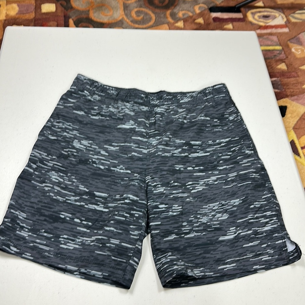 Speedo men’s swim trunks in black and gray